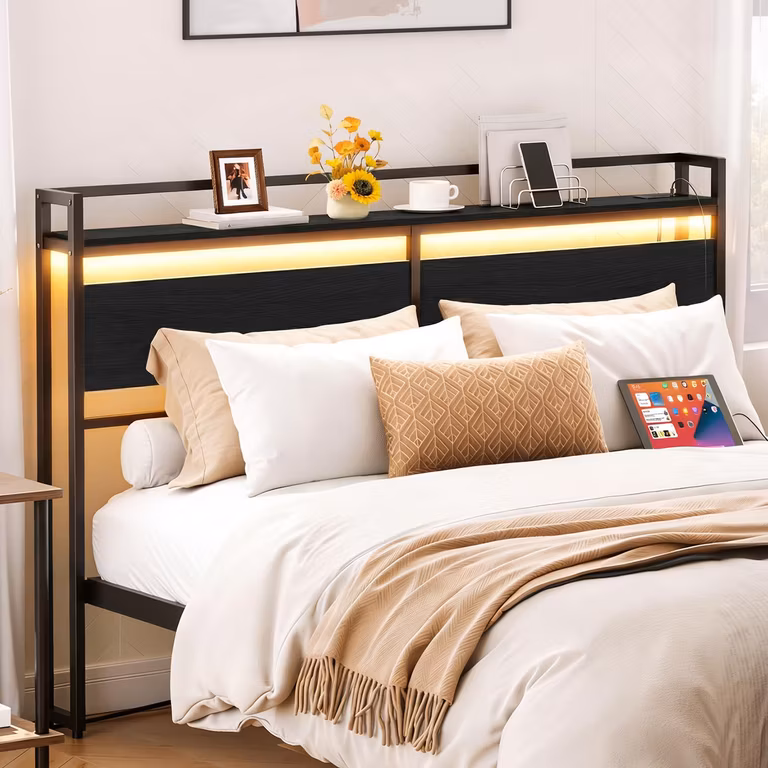 Cabecera para cama matrimonial con luz y conectores