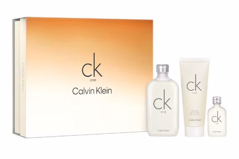 CALVIN KLEIN, Set de Regalo, CK One Unisex, Eau de Toilette 100 ML + Gel de Ducha 100 ML + Perfumero 15 ML + Balón Gratis