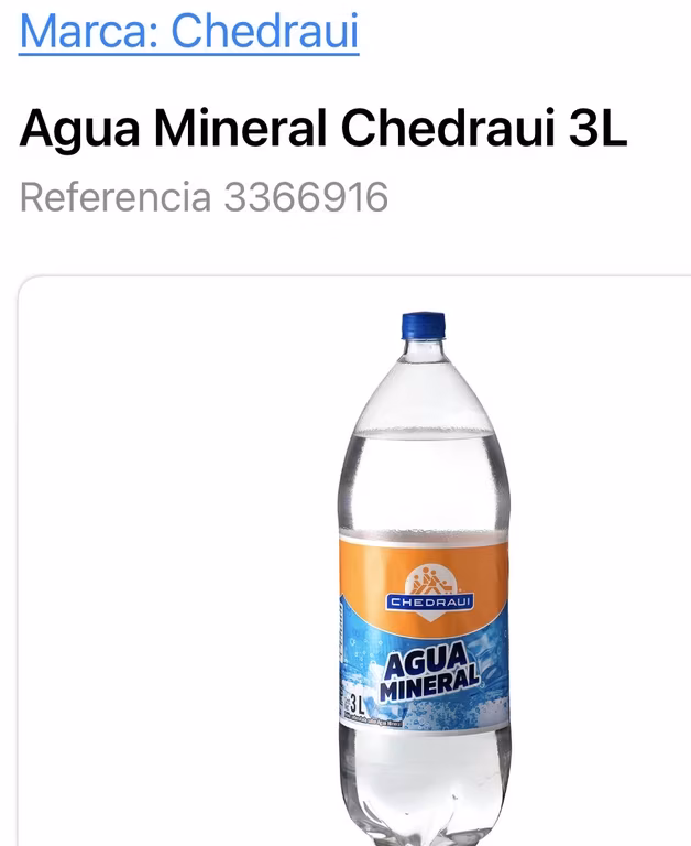 Chedraui: Agua Mineral de 3 Litros