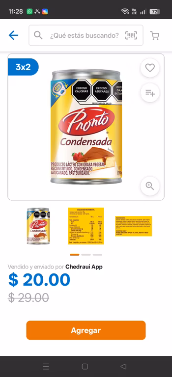 Chedraui: Leche Pronto condensada 380 g para los postrecitos (3x2 | $13.33 comprando 3)