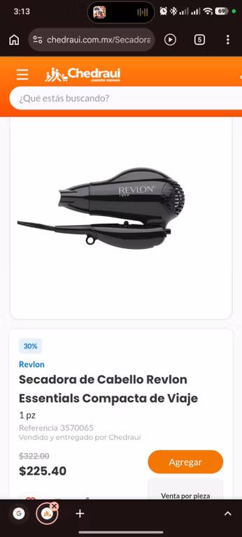Chedraui: Secadora de Cabello Revlon Essentials y cualquiera trae el 30% de descuento