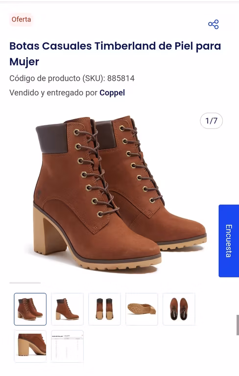 Coppel - Botas Casuales Timberland de Piel para Mujer