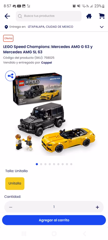 Coppel: LEGO Speed Champions: Mercedes AMG G 63 y Mercedes AMG SL 63 (808pz)