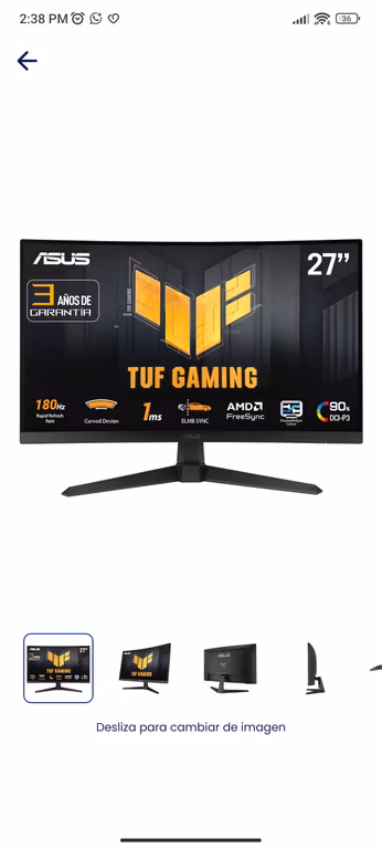 Coppel: Monitor gamer Asus Tuf 27 pulgadas