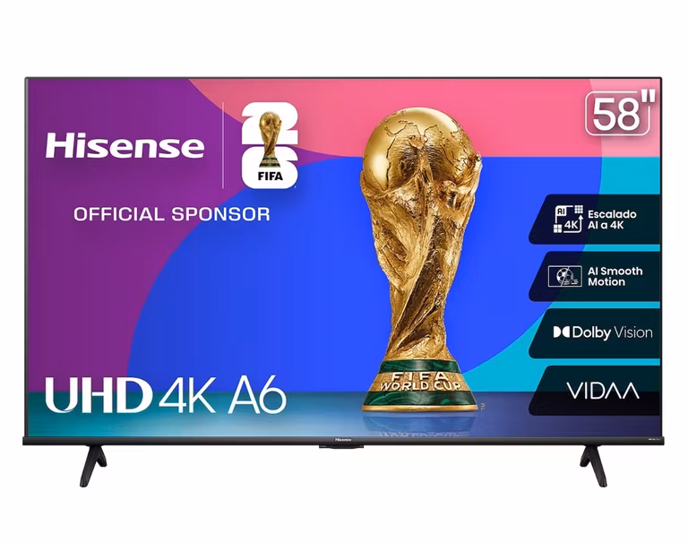 Coppel: Pantalla Smart TV Hisense LED UHD 58" 4K 58A6NV