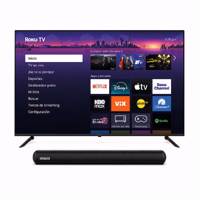 Coppel: Pantalla Smart Roku Aiwa 58" QLED + Barra De Sonido Aiwa 2.0