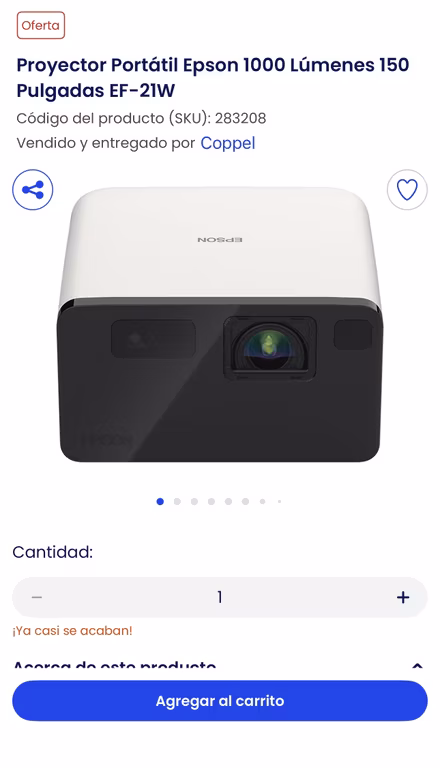 COPPEL: Proyector Epson EF-21W