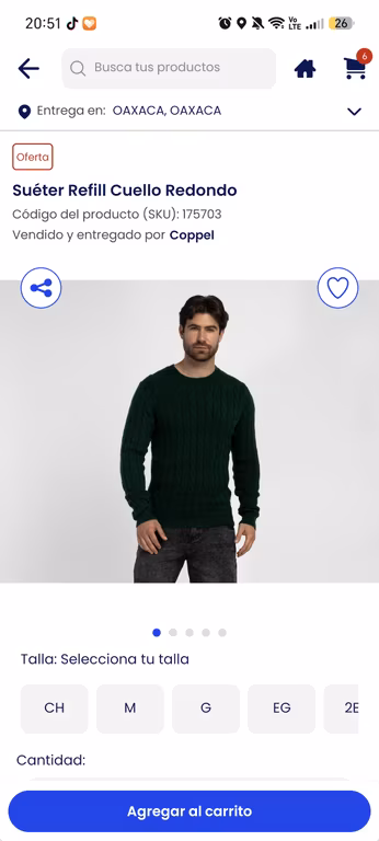 Coppel: Suéter refill cuello redondo