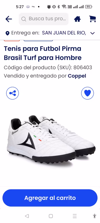 Coppel, Tenis para fútbol Pirma Brasil turf hombre