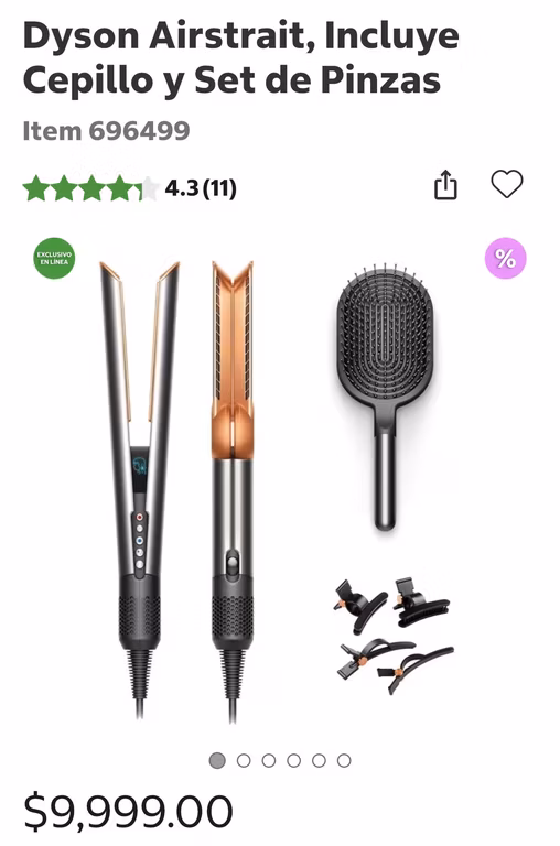 COSTCO Dyson Airstrait, Incluye Cepillo y Set de Pinzas