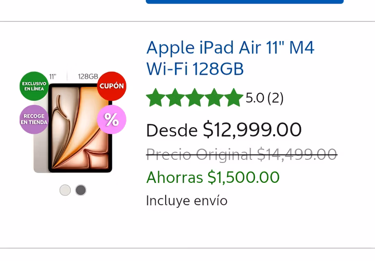 Costco Ipad Air M4 de 128gb color gris