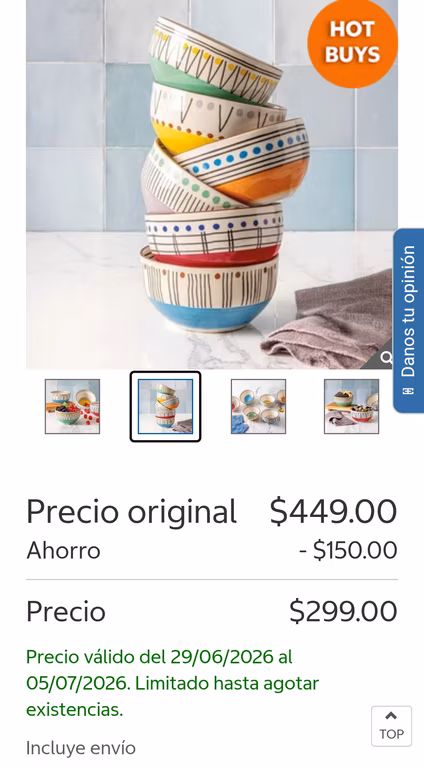 Costco: Over & Back 6 Platos Hondos de Cerámica