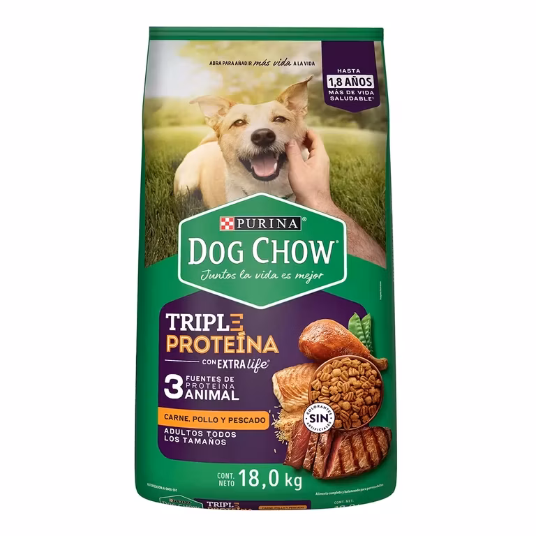 Costco: Purina Dog Chow Alimento Para Perro Adulto Triple Proteína 18 kg