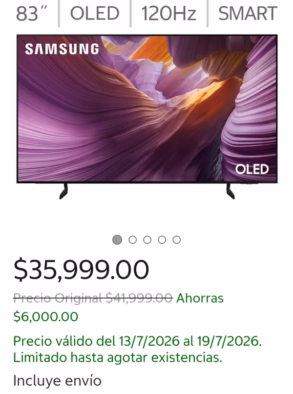 Costco: Samsung Pantalla 83" OLED 4K Smart TV
