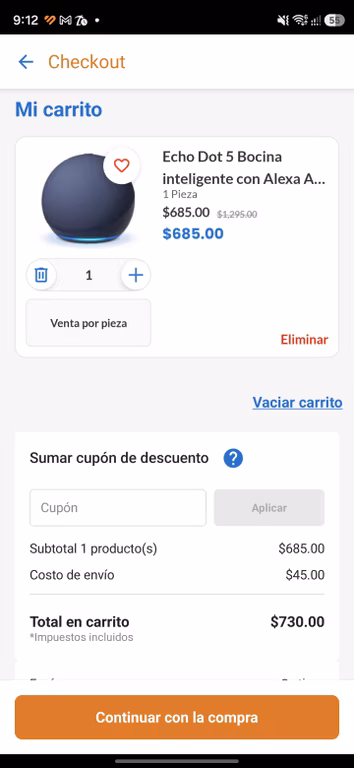 ECHO DOT 5 CHEDRAUI