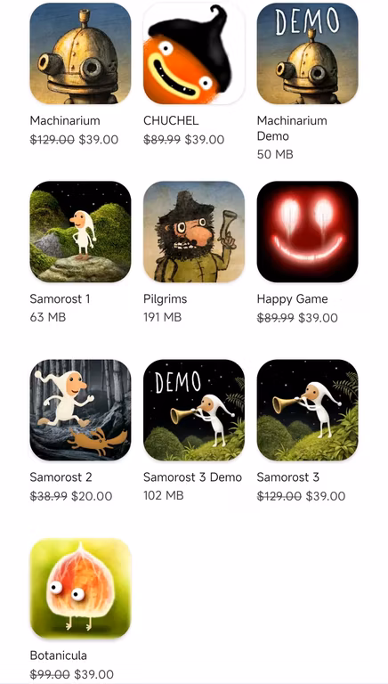 GOOGLE PLAY: Todos los Juegos de Amanita design hasta un 80% Dcto, (Machinarium, Botanicula, Samorost, etc)