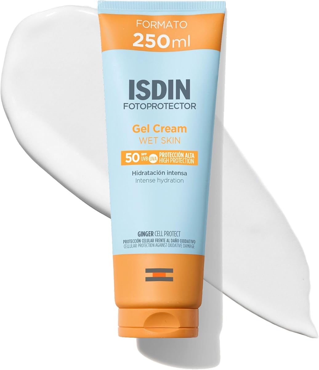 ISDIN Fotoprotector Gel Cream SPF 50+, Protector Solar Corporal refrescante e hidratante, Ideal para toda la familia, 250 ml