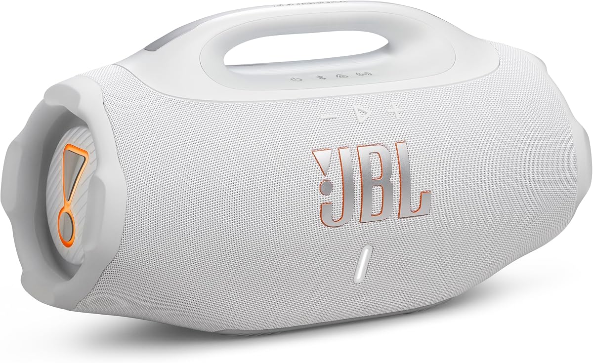 JBL Boombox 4 - El Altavoz portátil Resistente al Agua más Potente de JBL con el Impresionante Sonido JBL Pro - White