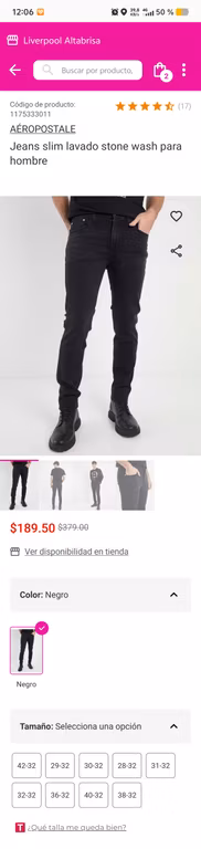 Jeans slim Aeropostale desde 189