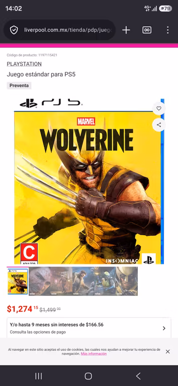 Liverpool: Preventa wolverine ps5 físico playstation 5