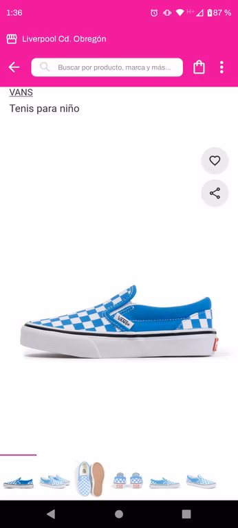 Liverpool: Vans Slip-on cuadros blanco y azul