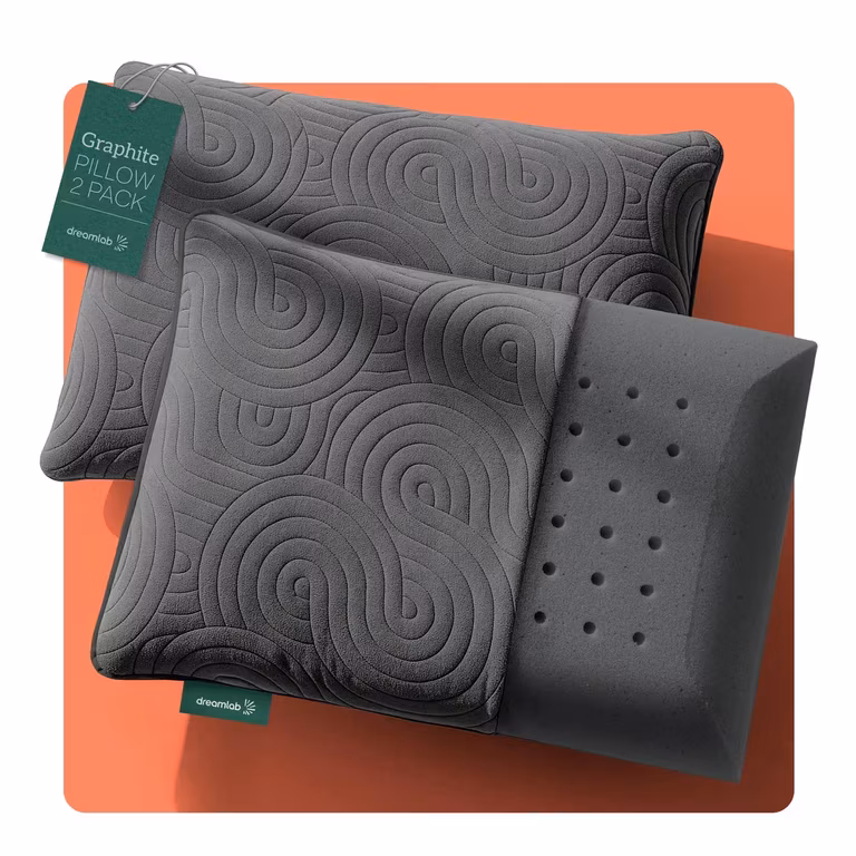 MERCADO LIBRE : 2 Almohadas Memory Foam Carbón Dreamlab Graphite Estándar Color Grafito