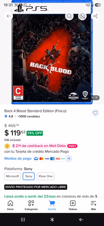 Mercado Libre: Back 4 blood PS5