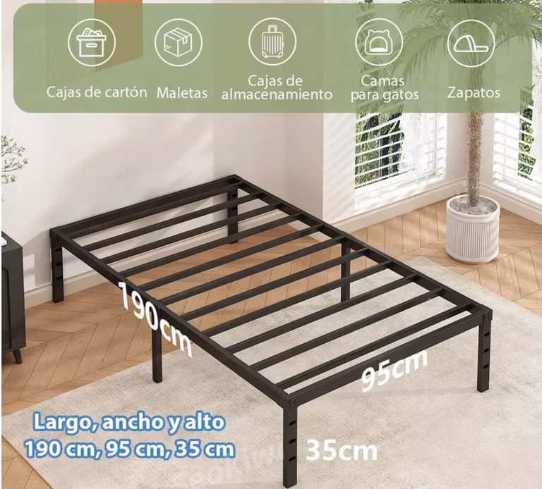 Mercado Libre: Base De Cama Individual Metal Plegable Con Almacenaje
