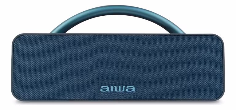 Mercado Libre: Bocina Aiwa Boombox AWS80BTU portátil con bluetooth waterproof azul