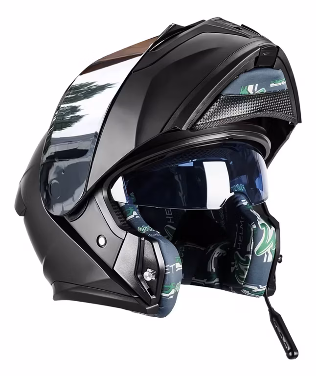 Mercado libre: Casco para moto DOT abatible con luz led y micrófono para música y llamadas