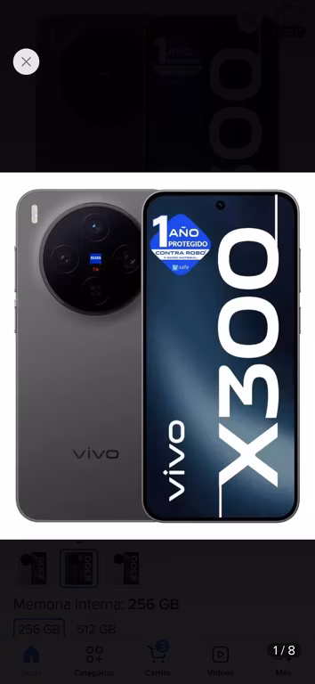Mercado libre, Celular Vivo x300, 12/256, nacional y vendido por vivo