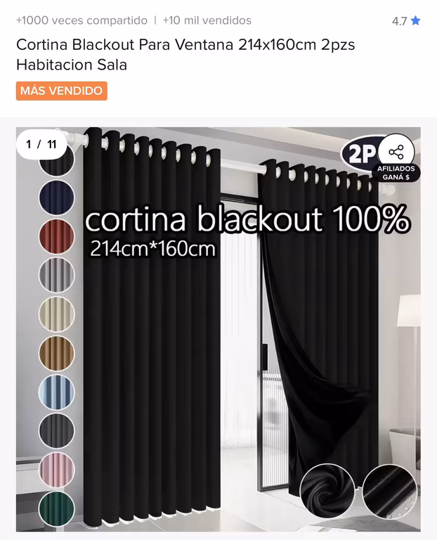 Mercado Libre: Cortina para ventana blackout