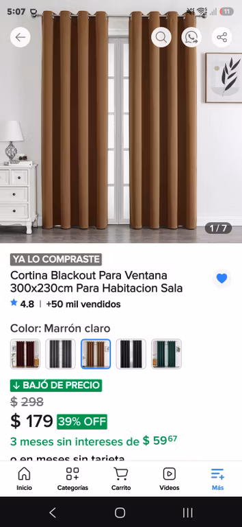 Mercado Libre: Cortinas Blackout Para Ventana 300x230cm Para Habitacion Sala (Tela gruesa no lona que parece bolsa de basura)
