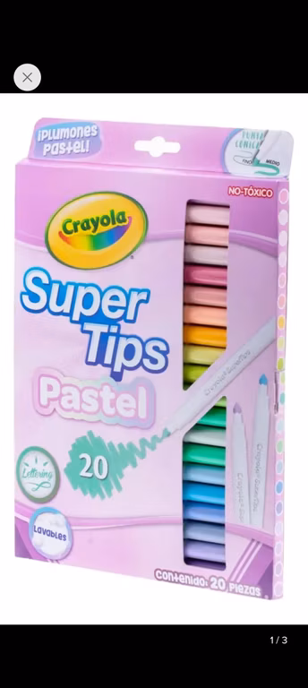 Mercado Libre: Crayola 20 crayones Super Tips Pastel