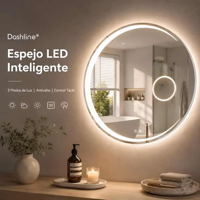 Mercado Libre: Dashline espejo Led Para Baño Touch 3 Modo Con Antivaho45*45