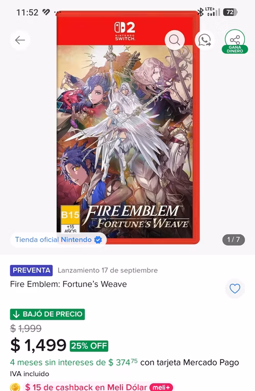 Mercado Libre: Fire Emblem Fortune Weave Nintendo Switch