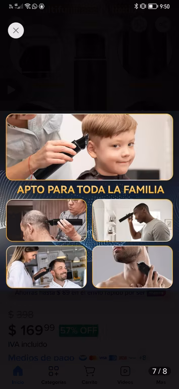 Mercado Libre: Maquina corte de pelo de 8500 RPM
