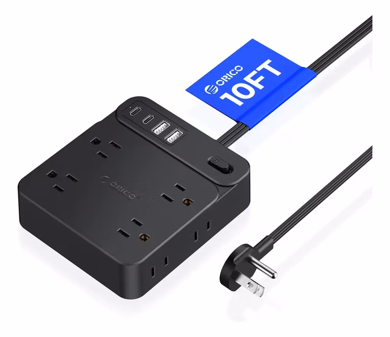 Mercado Libre: Mercadolibre: Multiple Orico con 8 Tomas, 2 USB-A y 2 USB-C de 3 m para Protección Eléctrica Negra