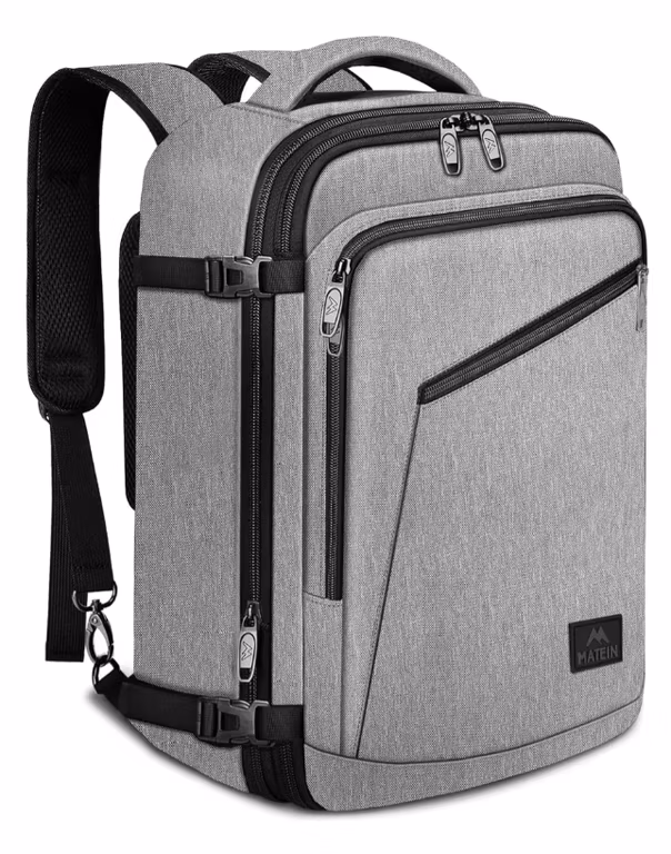Mercado Libre: Mochila de Viaje Matein Impermeable y Antirrobo, con Compartimento para Laptop de 15", Aprobada por Aerolíneas y de 27 L