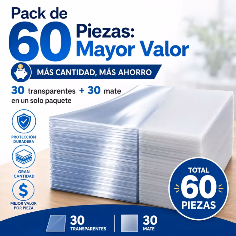 Mercado Libre: Pasta Encuadernar Hojas A4 60pcs Transparente Y Escarchado