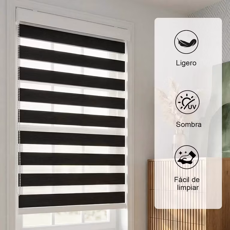 Mercado Libre: Persiana Enrollable Sheer Ajustable Doble Capa Zebra 80x200