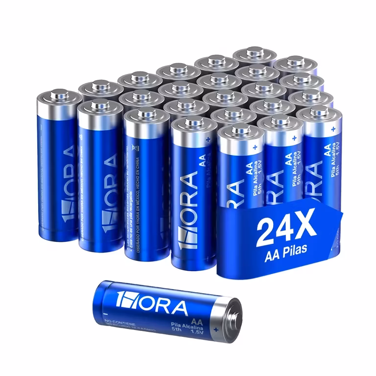 Mercado Libre: Pilas AA 1Hora Alcalinas de 1.5V, Pack con 24 Unidades para Controles y Juguetes