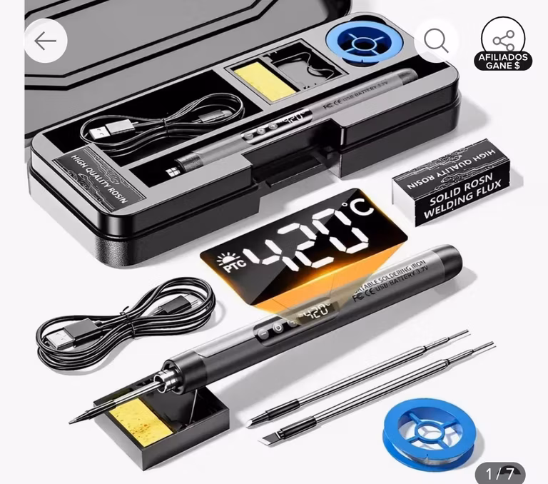 Mercado Libre: Soldador lápiz BQQ inalambrico recargable pantalla digital 420W