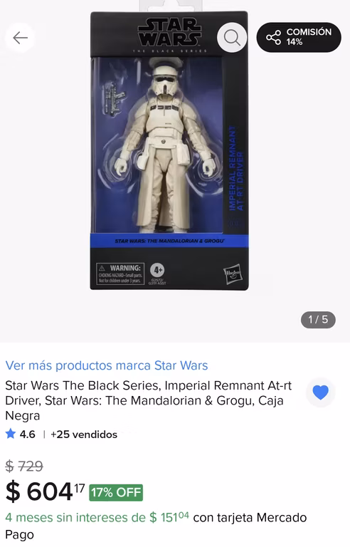 Mercado Libre: Star wars Black Series Remanentr Stormtrooper