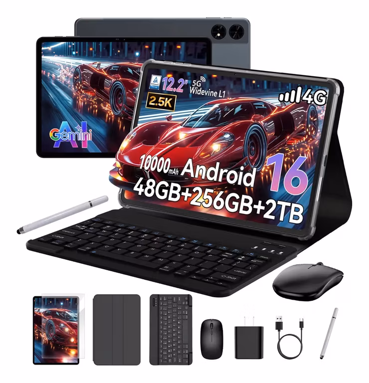 Mercado Libre: Tablet Tabwee T60 de 12.2 Pulgadas con 256 GB y 48 GB RAM, Android 16 y IA Gemini Compatible con tarjeta SIM y conectividad