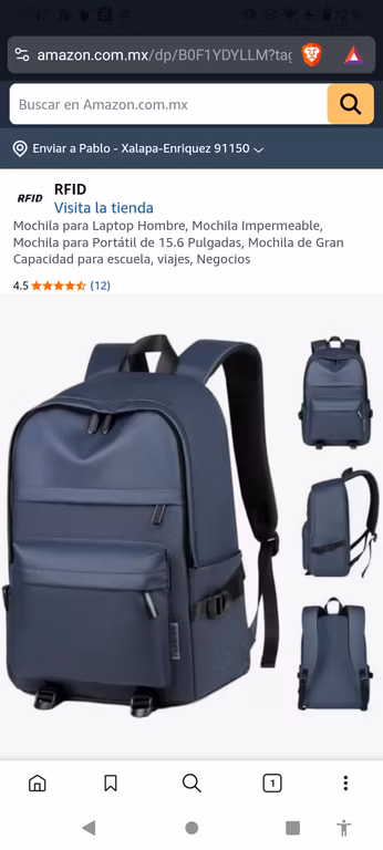 Mochila para Laptop Hombre, Mochila Impermeable, Mochila para Portátil de 15.6 Pulgadas