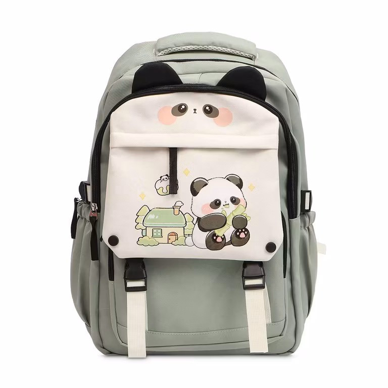 Office Depot: Mochila Escolar Ticher Panda Verde Niños