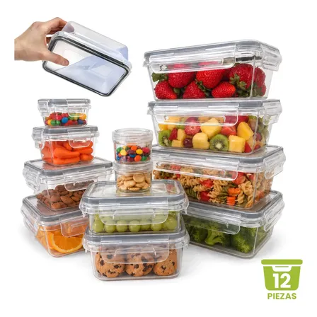 Recipientes Herméticos De Almacenamiento De Cocina 12 Pz