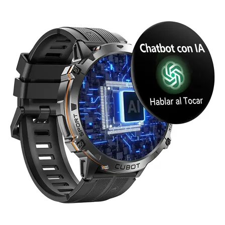 Smartwatch Cubot X3 para Hombre con Llamadas, IA y 100 Días de Batería