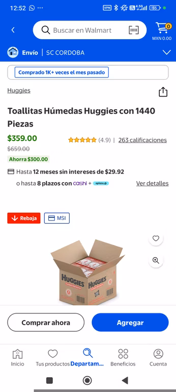 Toalla humeda Huggies walmart